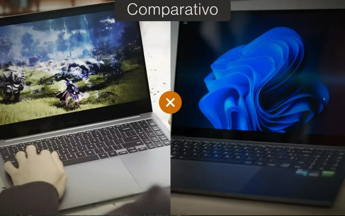comparação de laptops, dispositivos portáteis, computadores portáteis