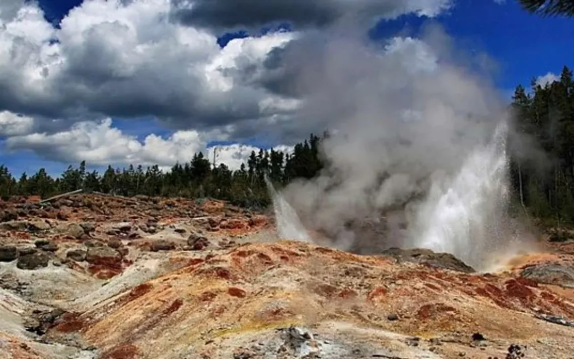 nascente, termal, erupção, ativo, vulcânio, secundário;